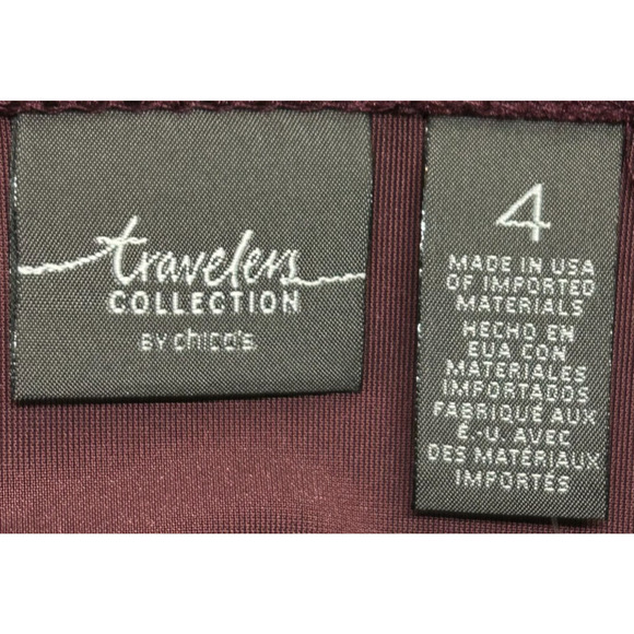 Chicos Travelers Top XXL 4 Purple Velvet Sequin Trim Asymmetrical Hem Blouse NWT - Picture 8 of 12